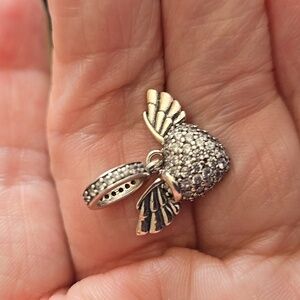 925 Heart an Wing Dangle Charm